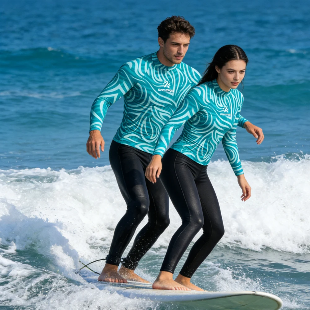 

Rash Guard Long Sleeve Women's and Men's Swim Shirt High Quality Surfing Clothing Swiming UPF50+Surf Sportswear for Water Sports