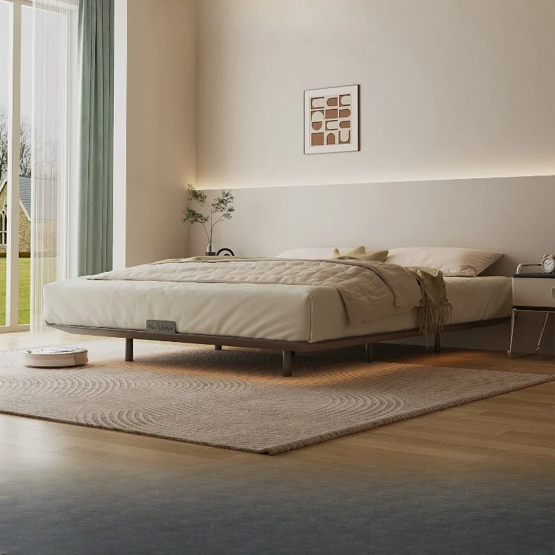 Environmental protection suspension saving space bed small apartment Internet celebrity bedless double carbon steel frame bed