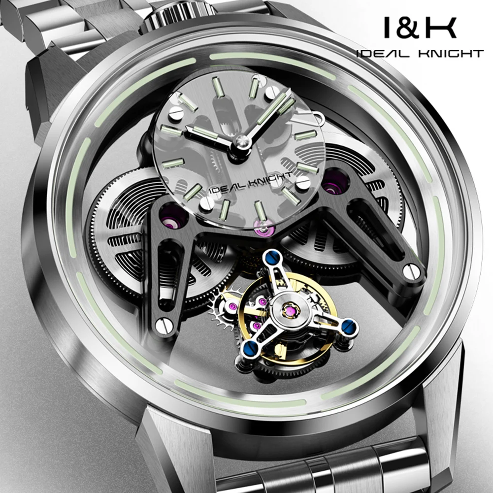 Ideal Knight Top Tourbillon Movement Favorite Level Men Watches Waterproof Three Watch Straps Limited Edition Luxury Wristwatch