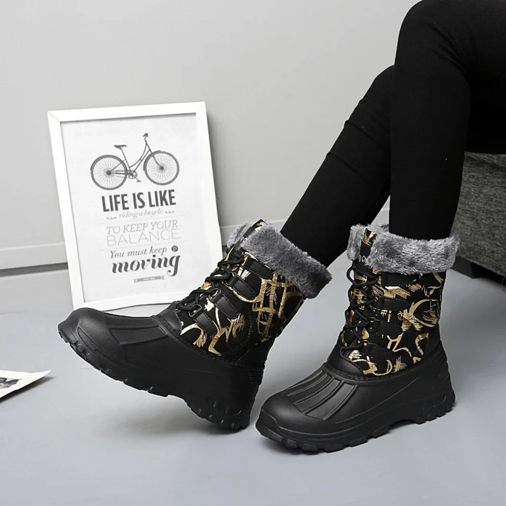 

Большие хлопковые водонепроницаемые зимние ботинки из ЭВА с высокими трубками, женское издание с высоким берцем одного размера2026