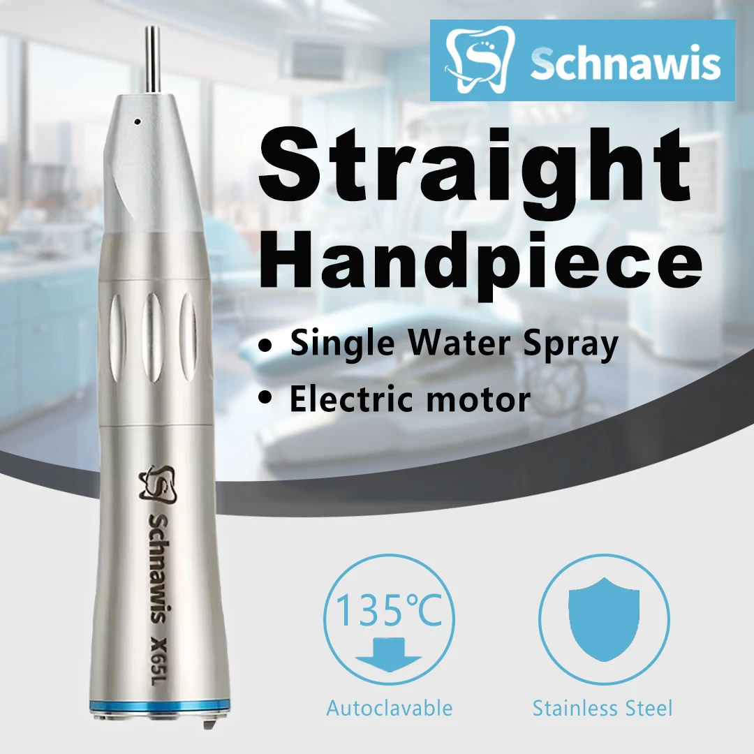 X65L Dentistry Straight Handpiece 1:1Blue Ring Straight Inner Water Handpiece with Optic Fiber Using for Dental Implant Surgery