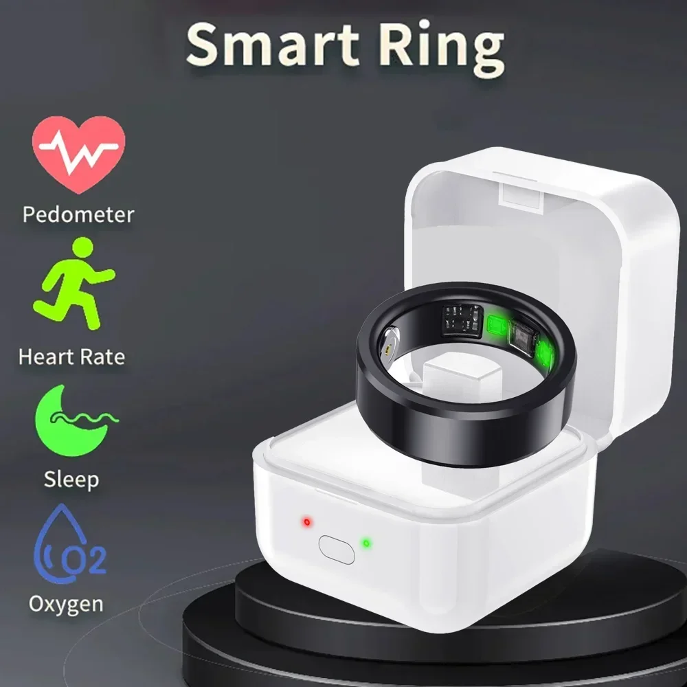 Fashion Smart Ring Health Tracker for Heart Rate Temperature Sleep Step Counting Body Temperature Monitoring Smart Finger Ring