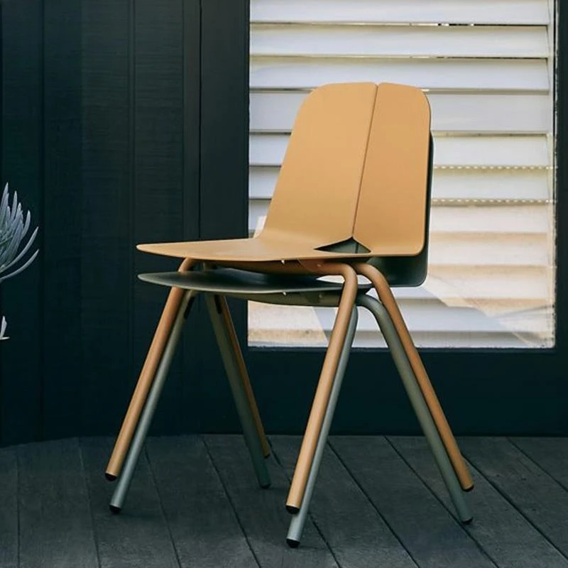 كرسي من سبائك الألومنيوم مسند ظهر كرسي طعام بسيط كرسي طعام منزلي