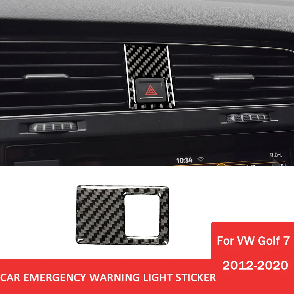 

Car Center Control Emergency Warning Light Sticker for Volkswagen VW Golf 7 Gti Mk7 2012-2020 Carbon Fiber Auto Accessories