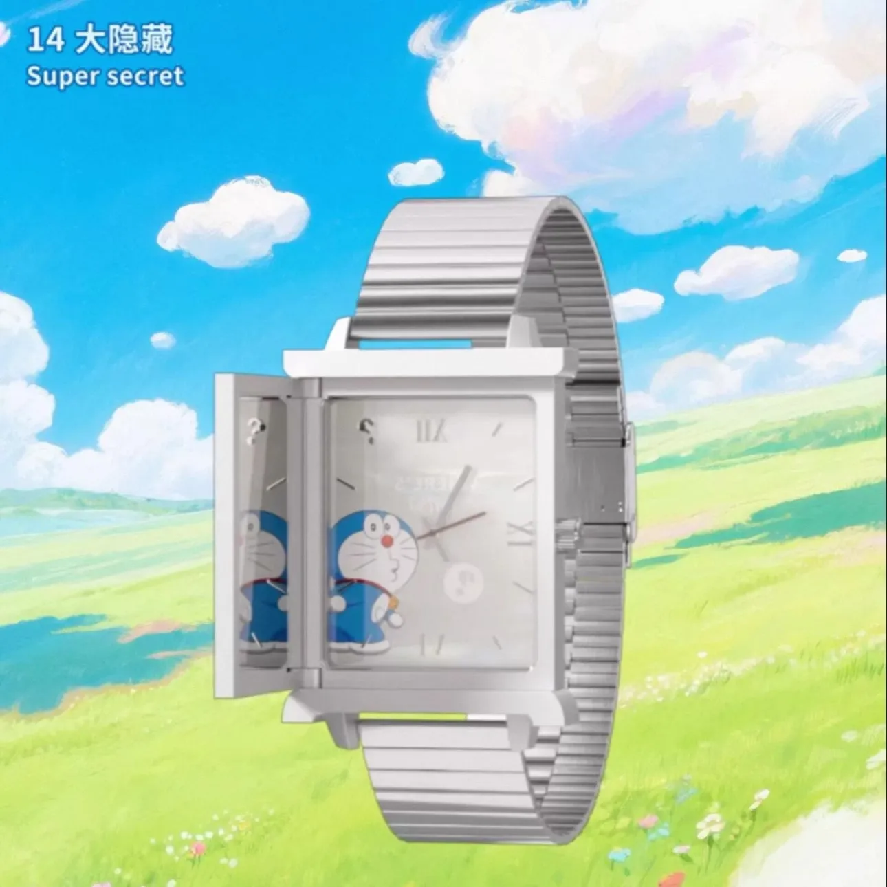 Caja ciega MINISO Doraemon, reloj Doraemon, serie de colaboración, caja ciega de juguete, figura bonita, juguetes de anime, regalo de cumpleaños para niños y mujeres