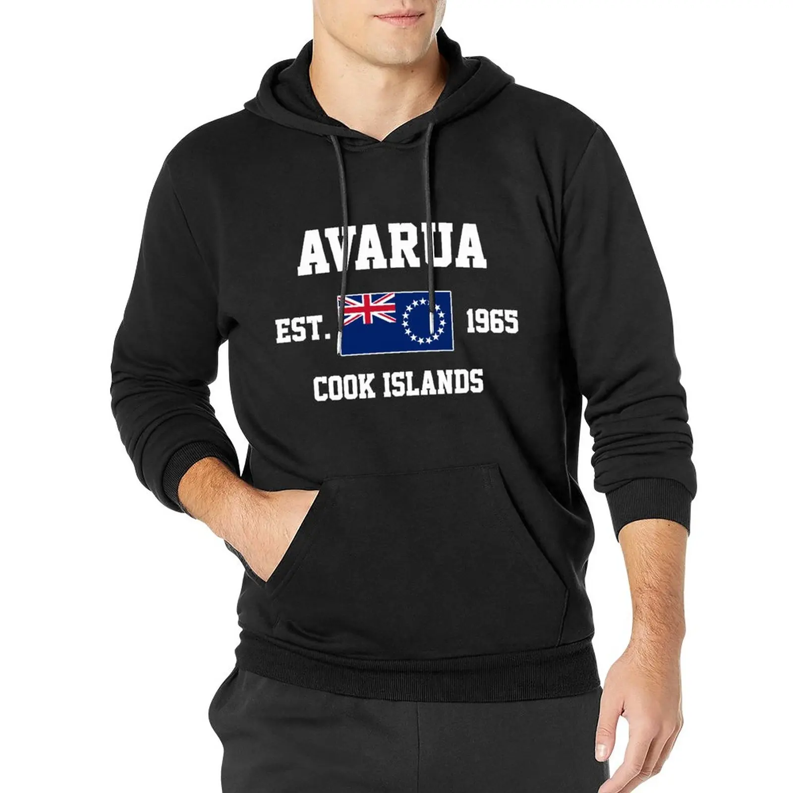 

Men Women Hoodies Cook Islands EST.1965 Avarua Capital Hoodie Pullover Hooded Hip Hop Sweatshirt Cotton Unisex