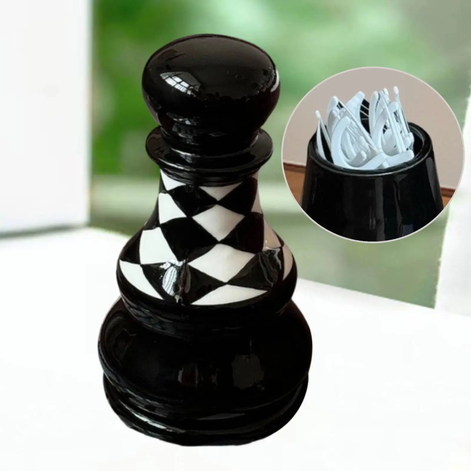 Chess Piece Toothpick Holder Luxury Ceramic Dispenser Kitchen Countertop Decorative Accessory for Home