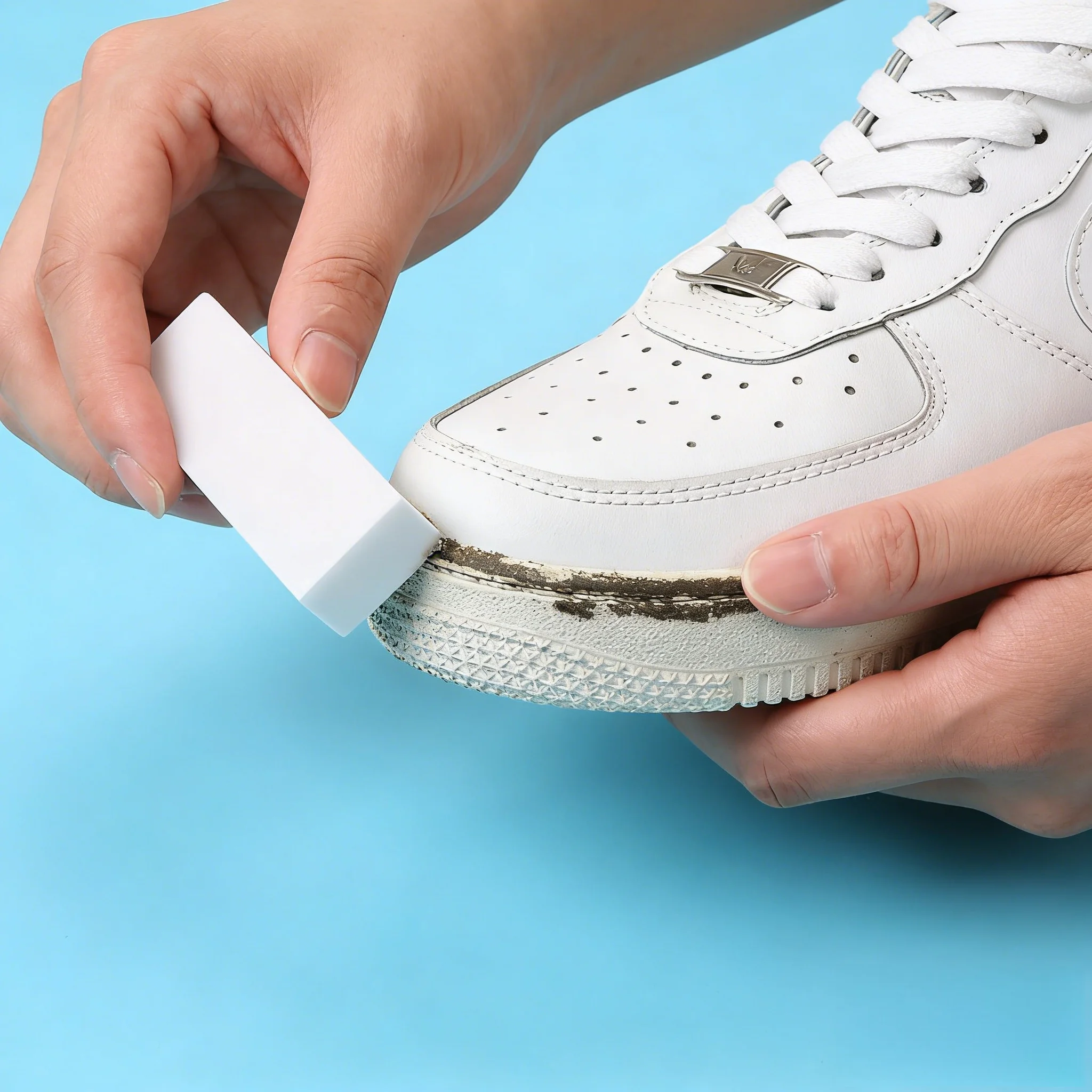 

Эти изображения демонстрируют как инструмент для чистки ластика для обуви сейсмо используется и его портативный дизайн.