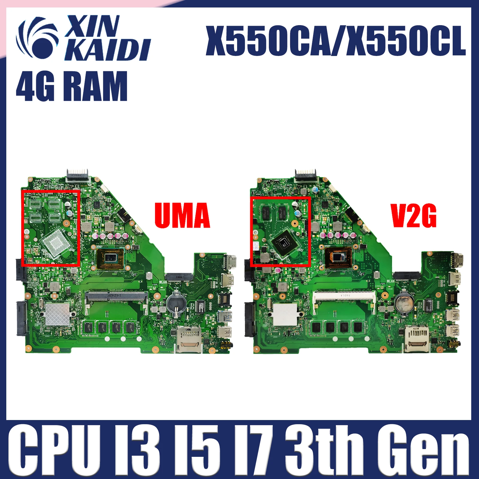 

X550CL Mainboard For ASUS X550CA X550CC R510C Y581C X550C Laptop Motherboard CPU I3 I5 I7 3th Gen 4G-RAM GT710M