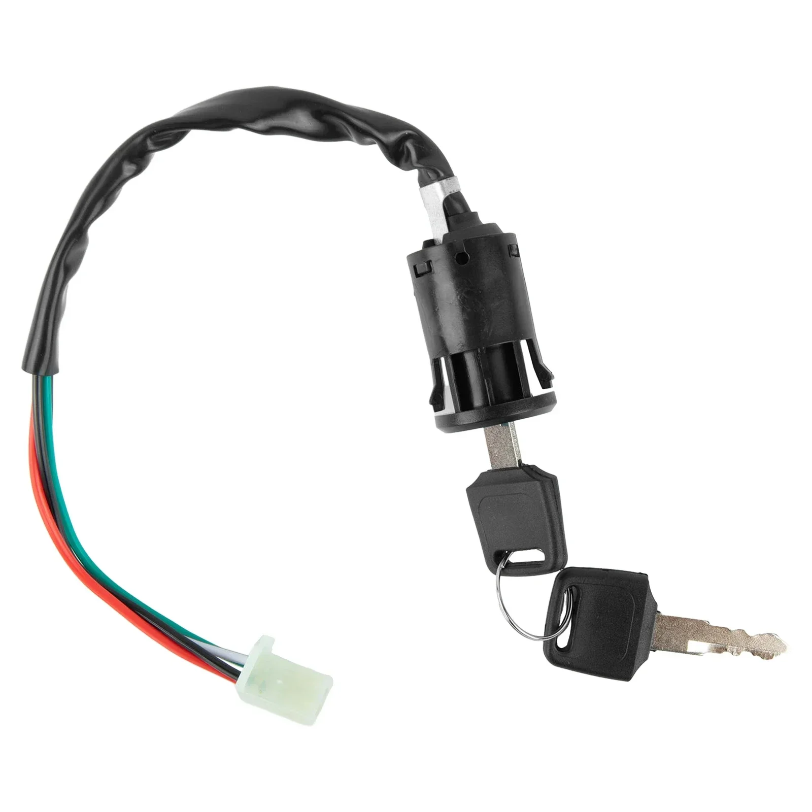 Pengganti pengapian sepeda motor Universal, sakelar pengapian sepeda motor Universal, 2 kunci 4 kawat, pengganti Aftermarket sempurna