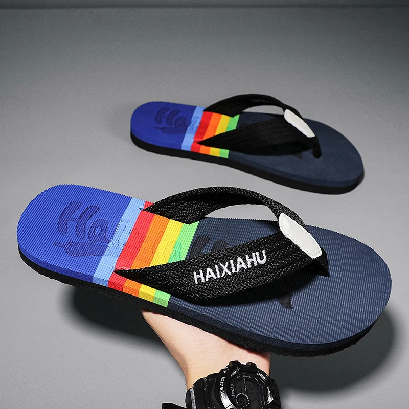 Novas sandálias masculinas de tamanho grande, elegantes e casuais com sola grossa e peso leve, caminhadas ao ar livre wading chinelos masculinos