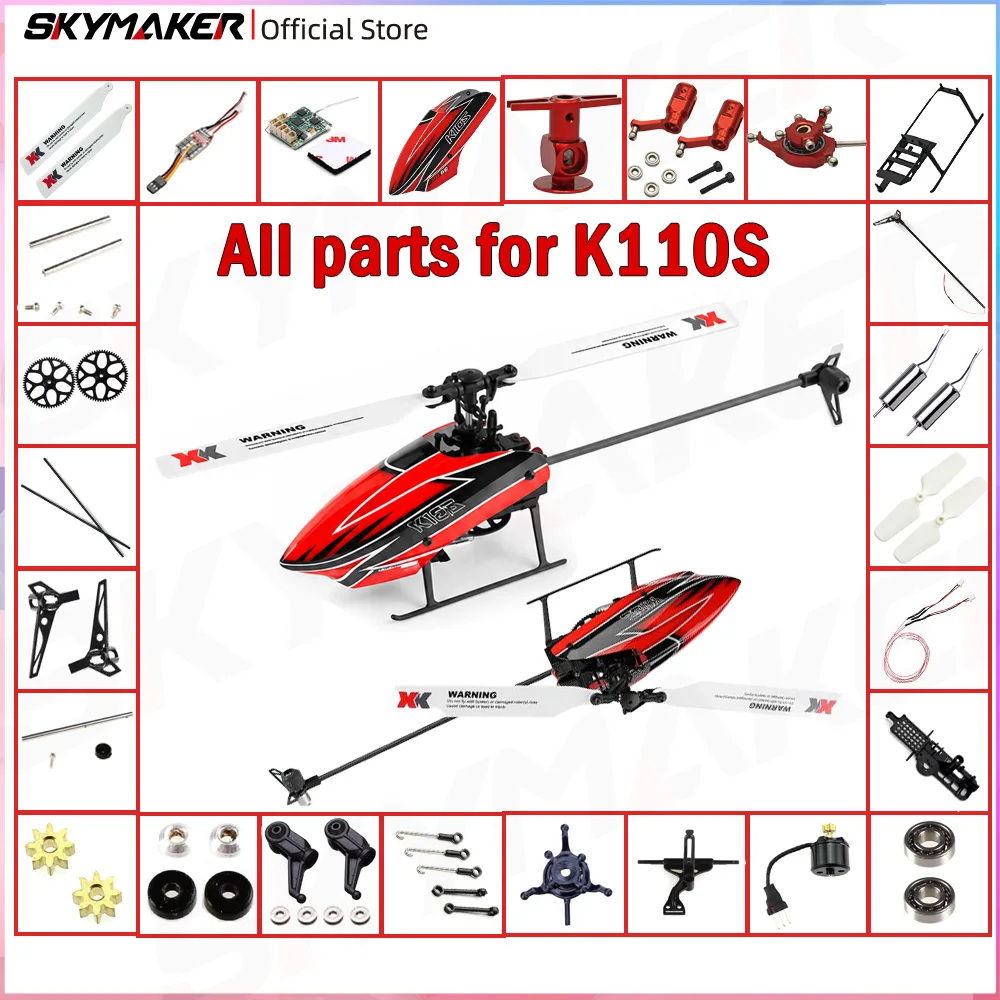 WLtoys XKS K110 K110S RC Helicopter Original Spare Parts Blade Canopy ESC Board Servo Replacement Metal Accessories Upgrade