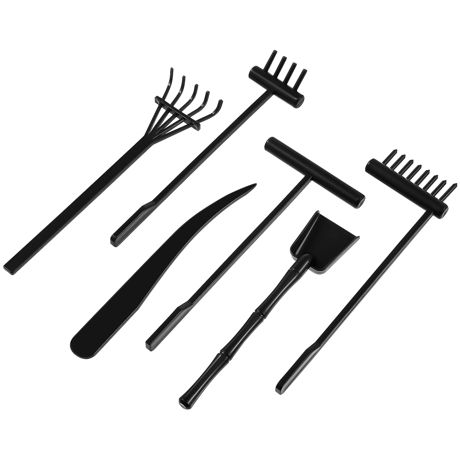 6 Pcs Sand Rake Garden Tool Push Rakes Tools Ornament Plastic Zen Mini