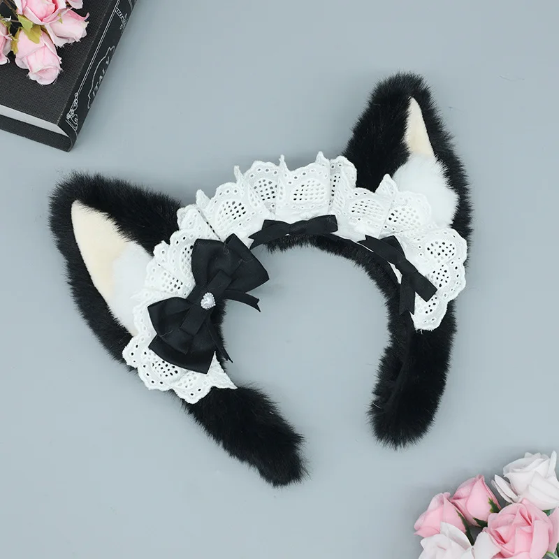 

Corgi Plush Cute Ears Lolita Headwear Kawaii Ruffled Hair Hoop Japanese KC JK Maid Cosplay Accessory Sweet Girl Animal Headdress