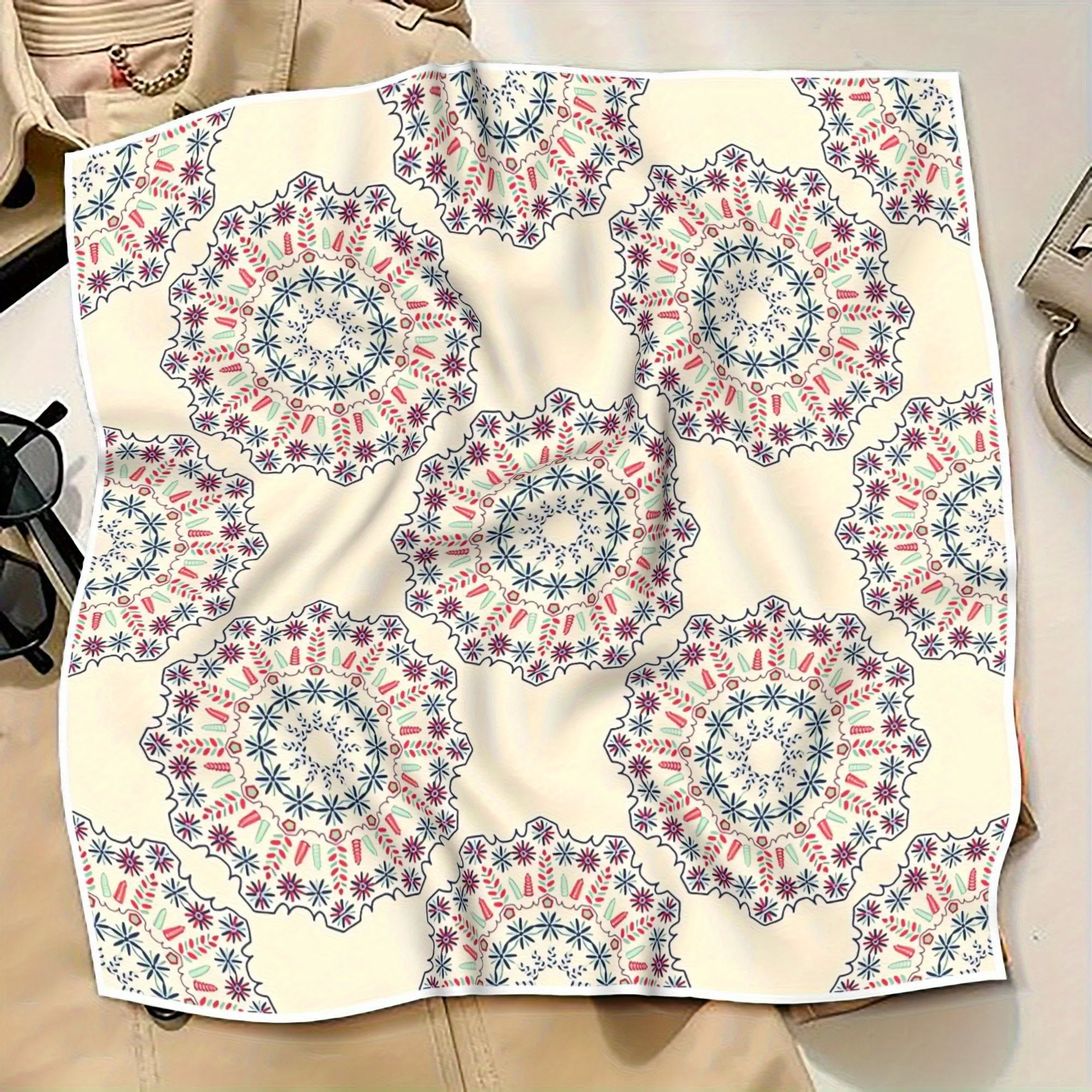 Customized silk scarf - Personalized ladies' square scarf. Photos and patterns - Birthday gift - Anniversary gift - Holiday gift