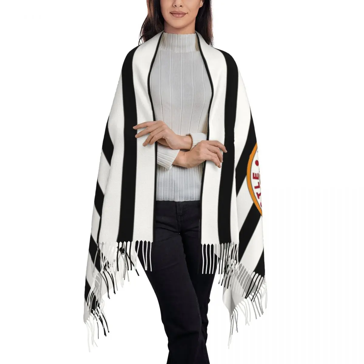 Magpies Newcastle - Newcastle Magpies Scarf Tassel Scarves Women Soft Warm Shawls and Wraps Long Fall Winter Shawl Wrap