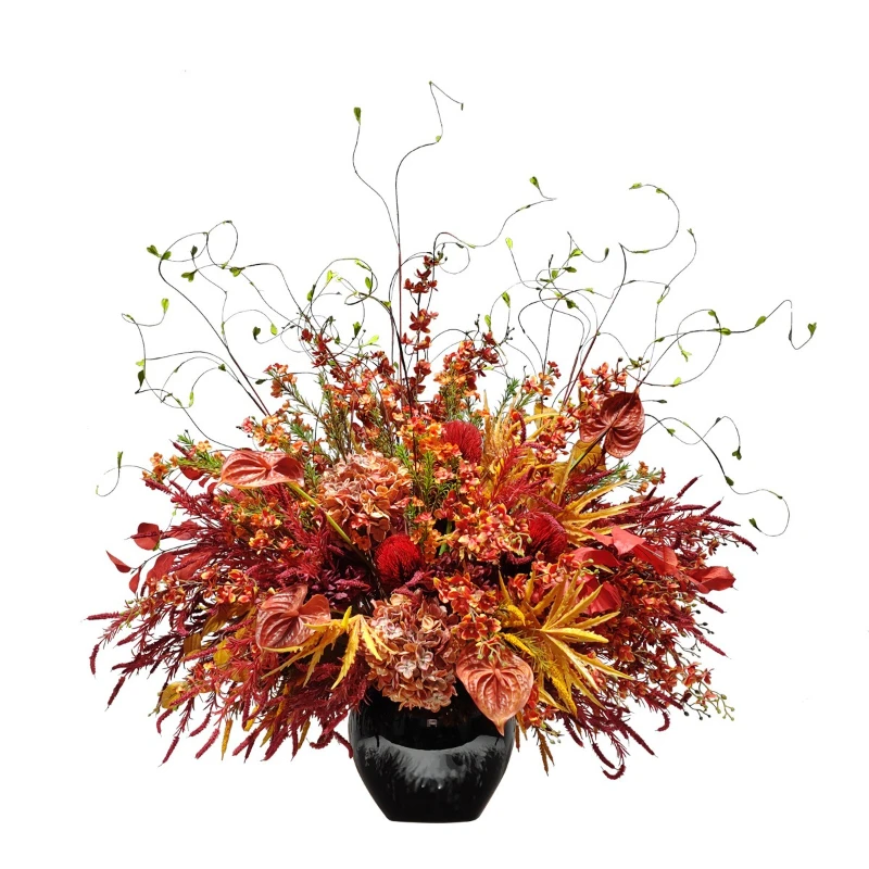 محاكاة إبداعية جديدة من الزهور الصينية بونساي نباتية خضراء مزخرفة #1