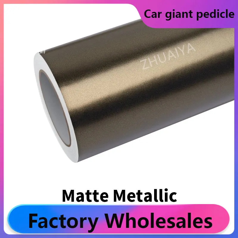 

Matte Metallic Brown Vinyl Wrap film wrapping film bright .152*18m roll quality Warranty covering film voiture