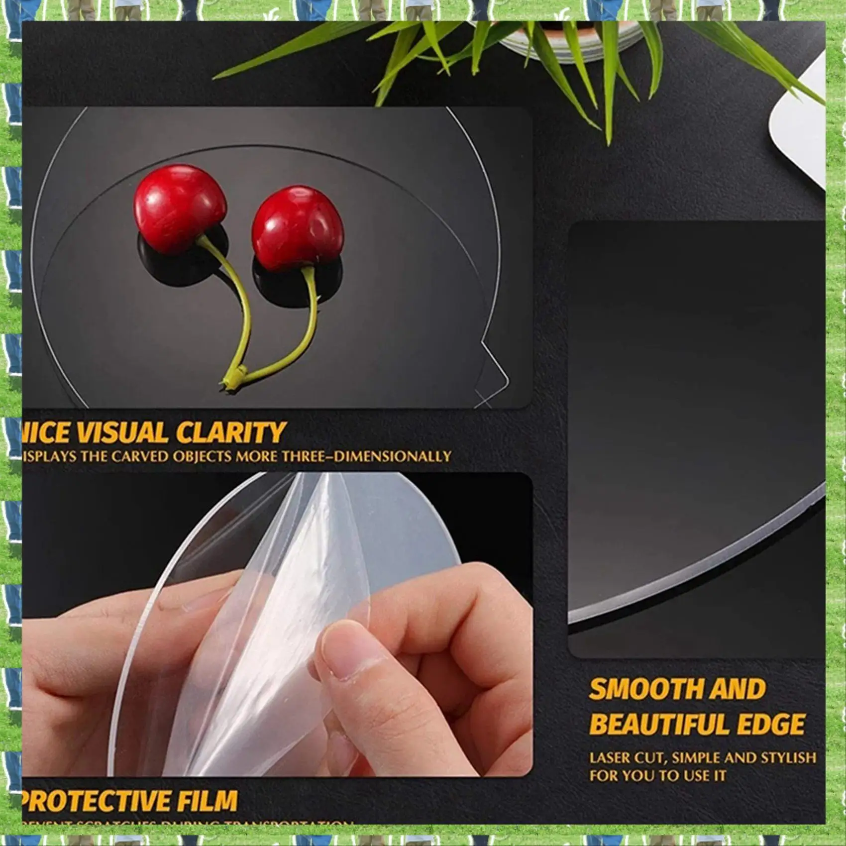 

FTS Thick Transparent Panel Board Sheet Clear Cast For LED Light Base Table Signs DIY Display Projects Craft 16 Pieces