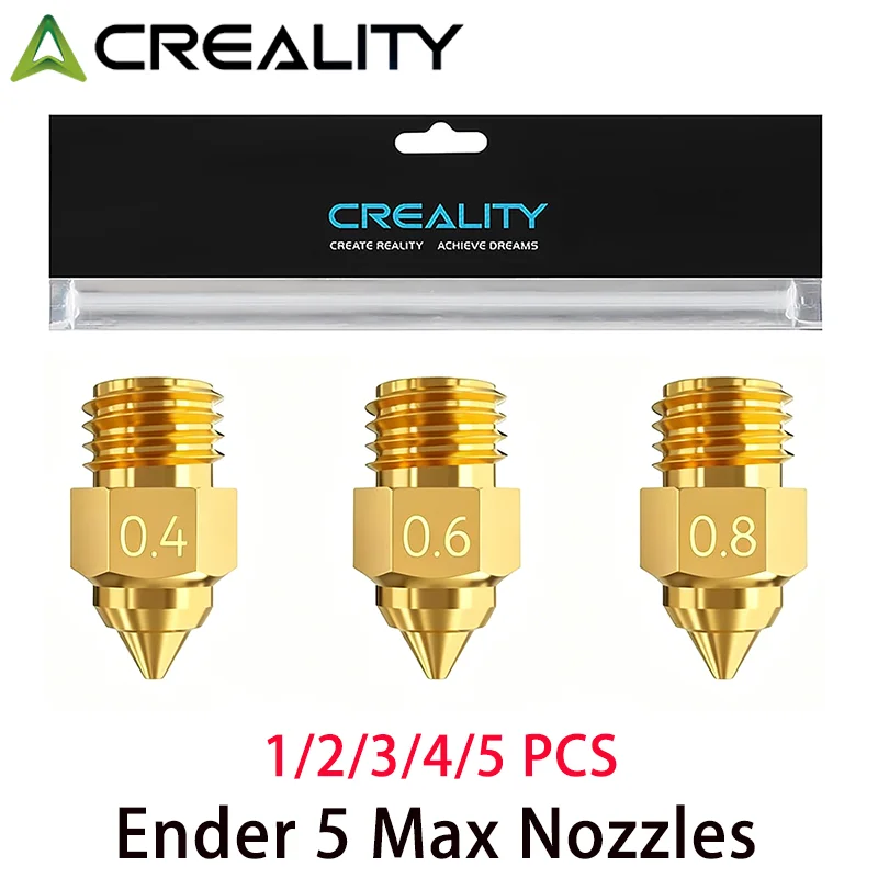 

﻿ Оригинальные сопла Creality Ender 5 Max, 5 шт., комплект высококачественных латунных сопел для хотэнда Ender 5 Max, официальные запчасти для 3D-принтера
