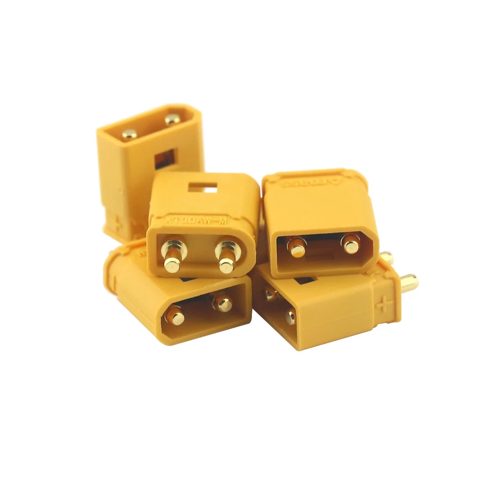 10Pair Amass RC Aircraft FPV  XT30AW-M XT30UW-F Waterproof Plug with Lock Buckle XT30AW Male XT30UW Female Gold-plated Connector