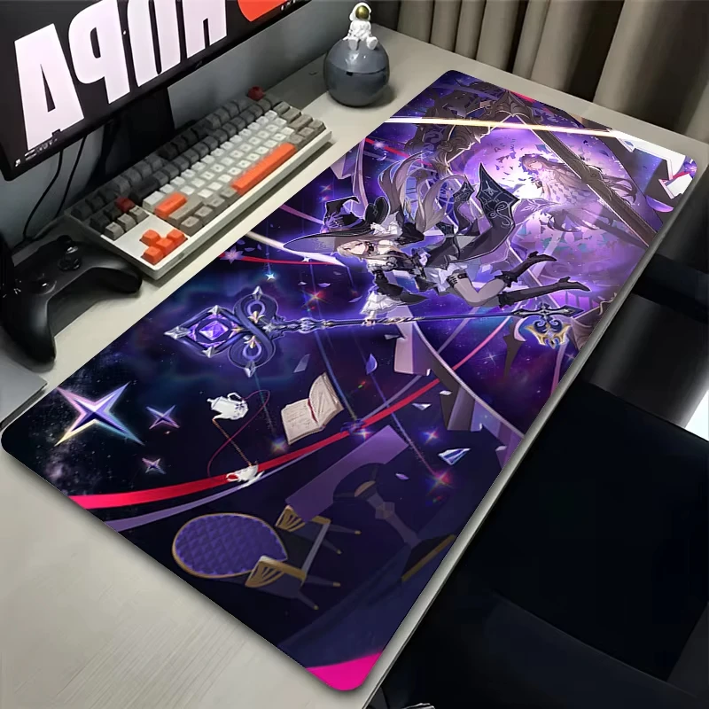 Mouse Pad Kawaii Magic Anime Girl Herta Game Honkai Star Rail Laptop Keyboard Pad PC Gaming Accessories Desk Mouse Mat Mousepad view 5