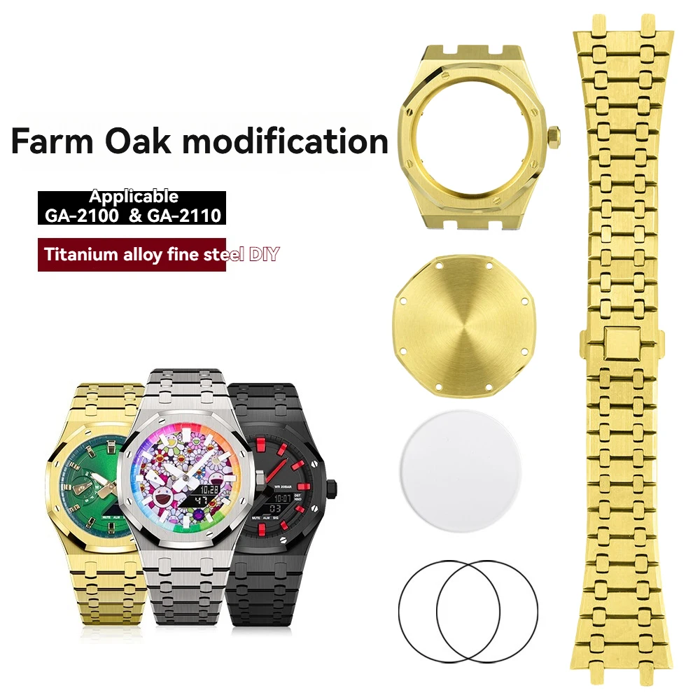 

Mod kit Titanium Alloy case Set 316L Stainless Steel Case Strap For GA2100 GA2110 Casioak Bezel Sapphire Glass Watch accessories