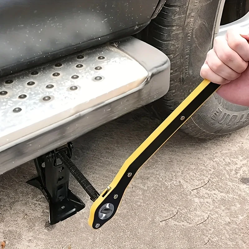 1pc Auto Labor-Saving Jack Ratchet Wrench With Long Handle Jack Ratchet Wrench For Scissor Jack Lug Wrench For Tire Jack Car