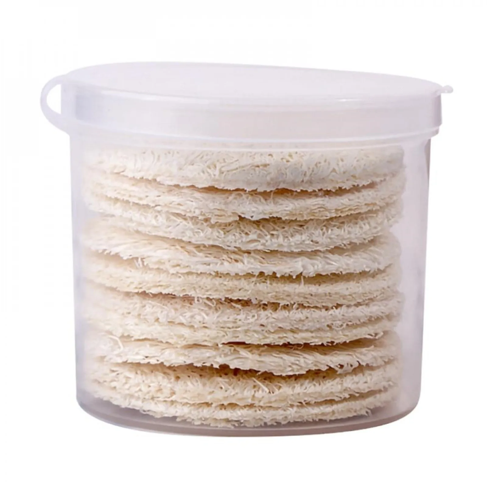 10pcs/box Natural Loofah Sponge Exfoliating Face Pads Facial Body Scrubbers Pad When Bath Shower