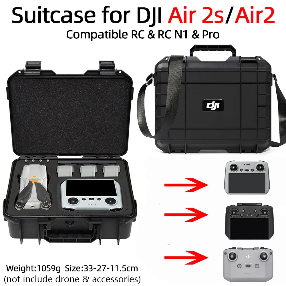 

For DJI AIR 2S With Screen Remote Control Protable Case Explosion-Proof Box ABS Suitcase for Mavic Air 2 Storage Box Accessories