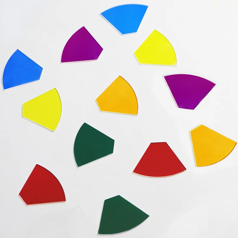 

6Pcs Filter Stage Lighting Colour Chip Beam Lighting Colour Disc Coated Dazzle Prisms Lens