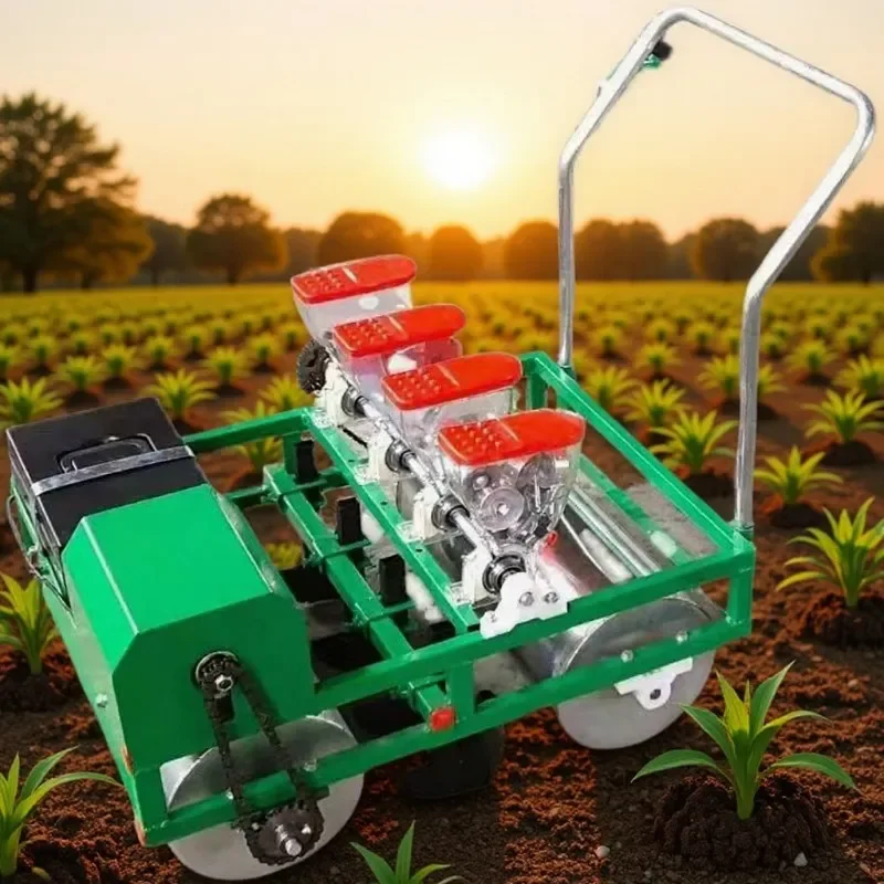 For Vegetable Seeder Electric Hand Pushed Automatic Planter for Garden Farmland Rapeseed Corn Wheat On Demand Sowing Machine