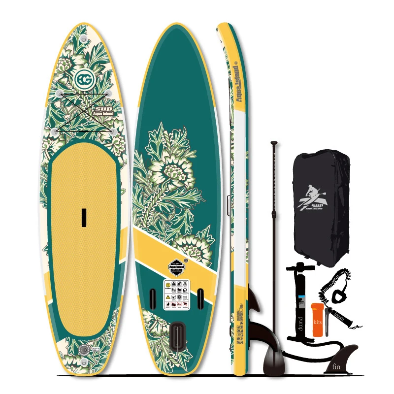 

Ultralight Double Layer Floral SUP Inflatable Surfboard Turquoise Paddleboard Professional Beginner Smooth Inflatable Pulp Board