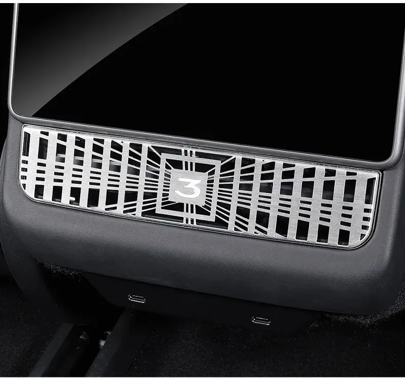 Hintere Luftauslassabdeckung für Tesla Model 3 Highland Model Y/YL Juniper Edelstahl Staubschutzabdeckung Innenraum-Zubehör – Detail 6