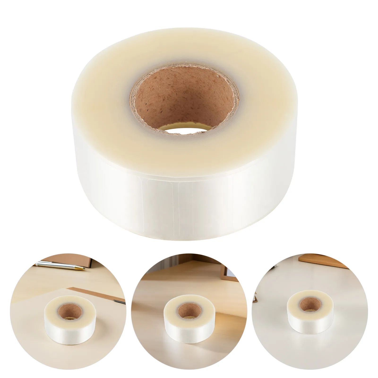 Clear Transparent Label Protectors 1 Roll Waterproof Stain Resistant Barcode Protective Stickers for Book Spines Library