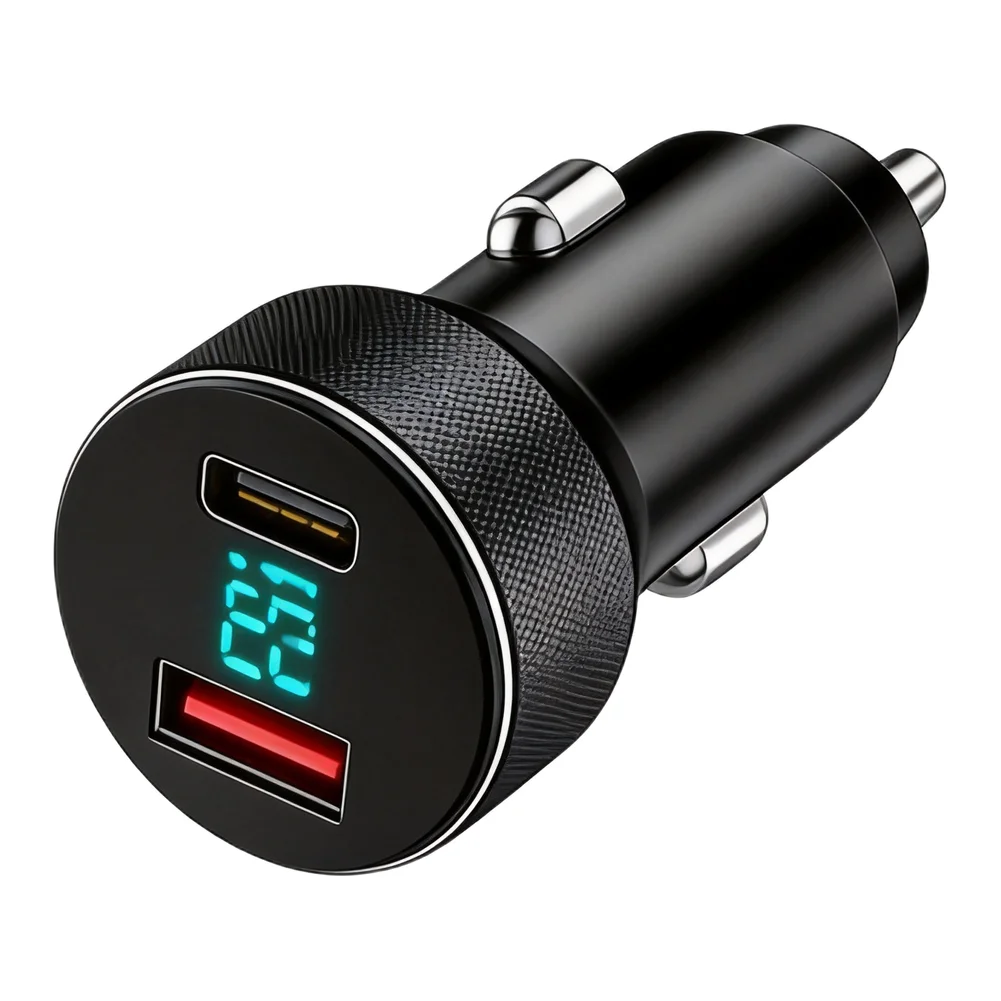 30V 2A 100W Car DC Power Cable with Dual USB and Digital Display for Starlink For Mini 3-in-1 Charging Cord and for pd3.0