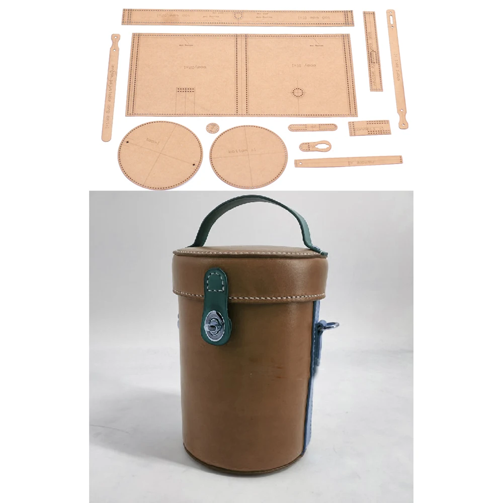 Diy skórzane rzemiosło kobiety mała torba na ramię typu Bucket wzór szycia wersja angielska 500gsm szablon papieru pakowego 12,5x18cm