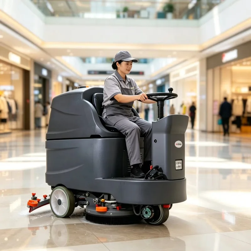 Alton A-11R Ride-on Scrubber 850mm 2 Brushes Digital Panel Hospital School Hard Floor Cleaning Machine Industrial Floor Washer