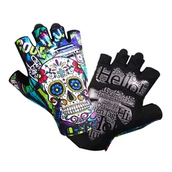 CNC Cycling Gloves Half Finger Bike Gloves Silicone Pads Bicycle Sports Gloves Gel Shock-Absorbing Breathable Shock-Absorbing