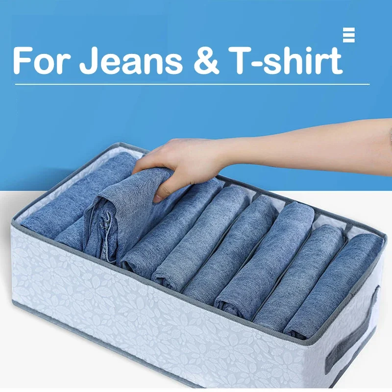 7 Grids/9Grids Jeans T-shirtt Closet Wardrobe Drawer Shirts Pants Organizers Storage Box Trousers Clothes Artifac