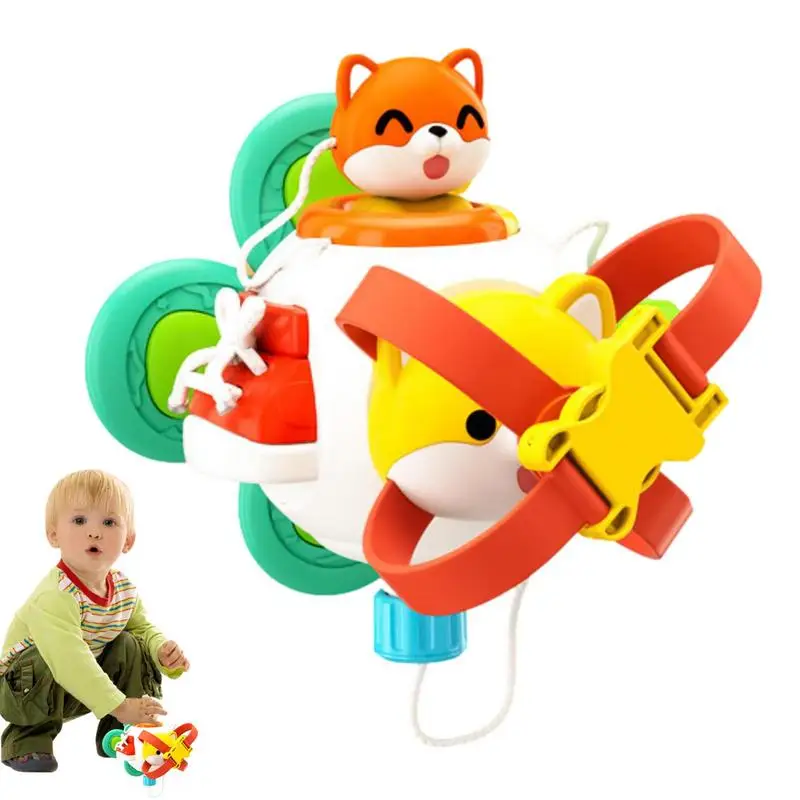 Busy Ball Toy Six-sided Toddler Rattles Activity Ball Toys Developmental Bumpy Ball Early Learning Travel Toys Shaker Grab Spin