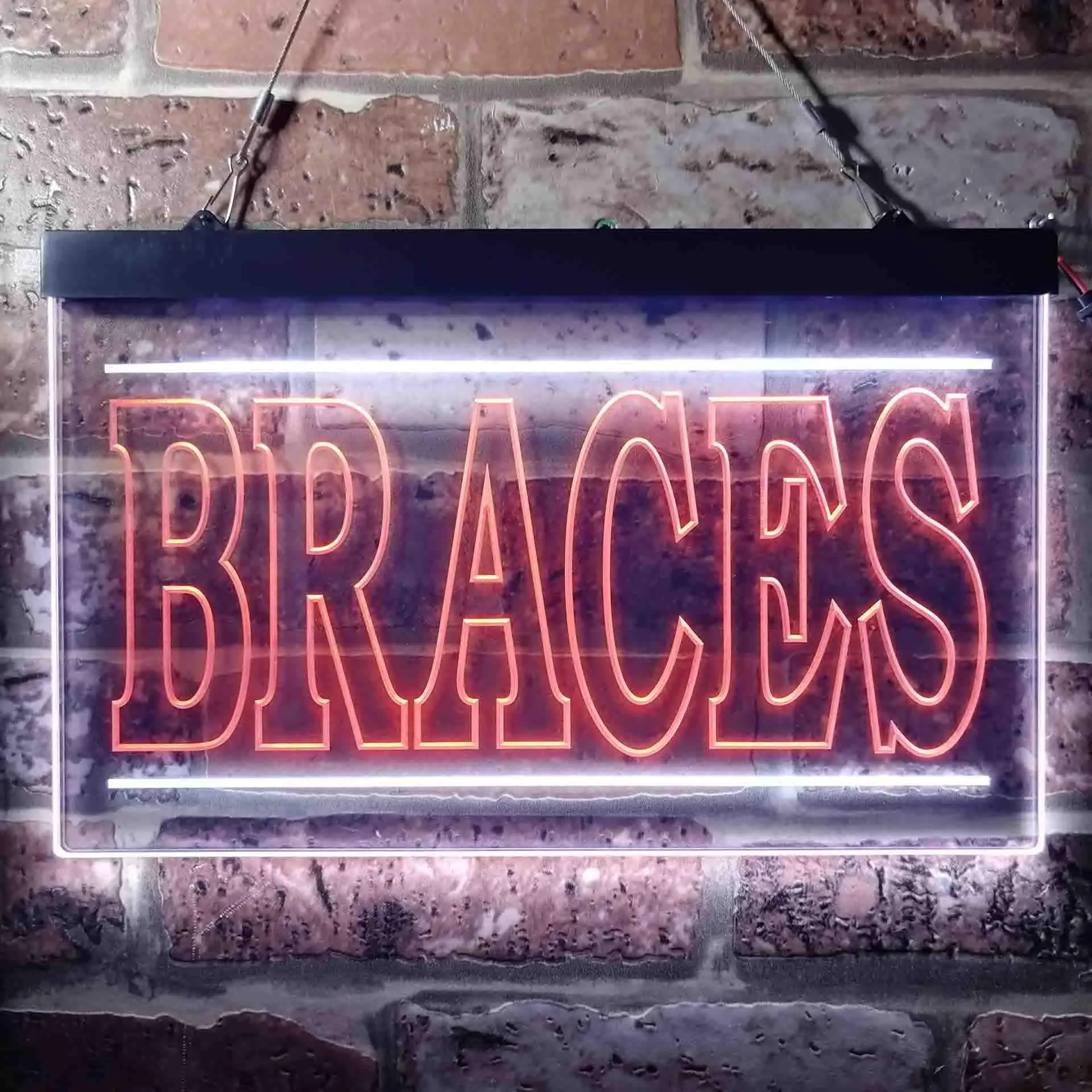 BRACES. Teeth Dental Dual Color Led Neon Sign st6-i0995