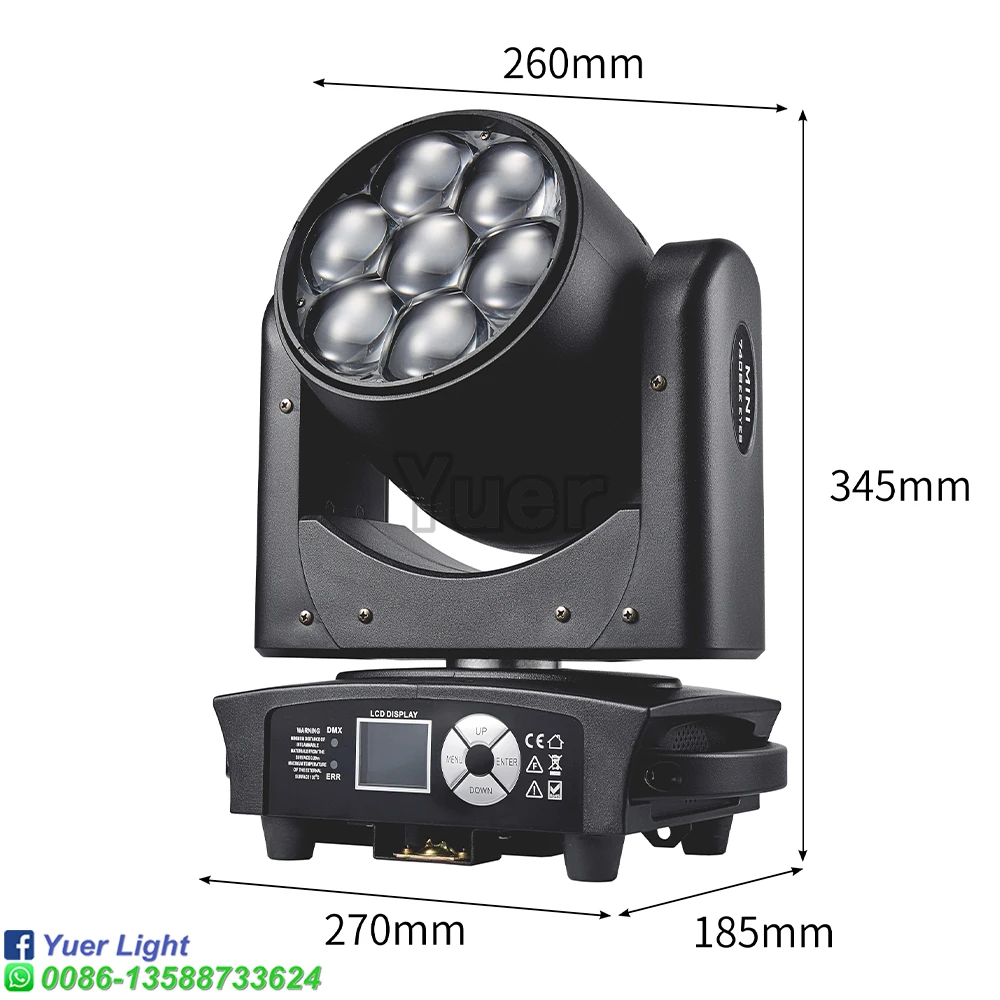 7x40W LED Spotlight  RGBW 4in1 Wash+Beam +Zoom Professional DJ Bar Lighting Big Bee Eye Moving Head disco strobe stage lights