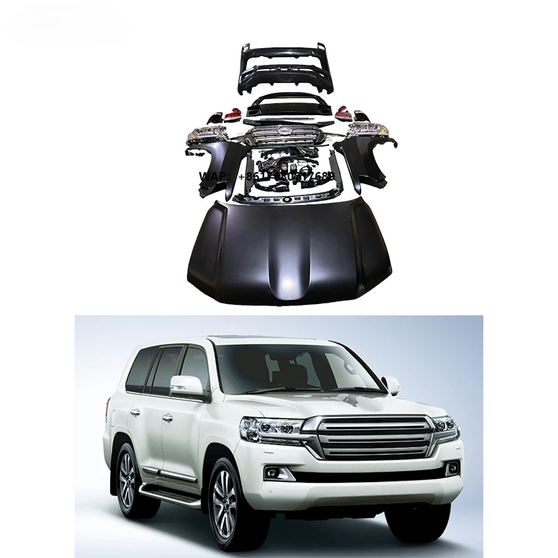 TDCMY Whole Old to New Body Kit Include Grille Front and Rear Bumper Headlight Taillight for Land Cruiser LC200 2012-2015