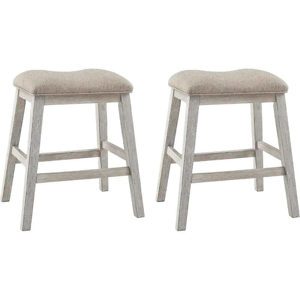 

24" Counter Height Upholstered Barstool, Modern Design, Set of 2