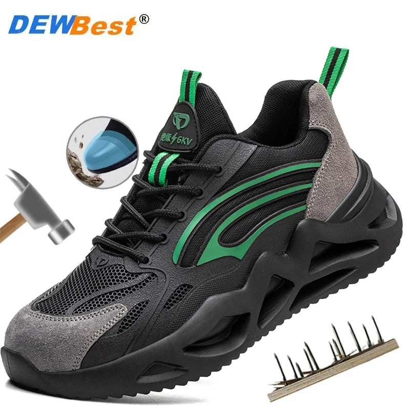 Lightweight breathable insulated shoes with 6kV plastic toe cap, anti smashing and anti piercing, electrical safety shoes