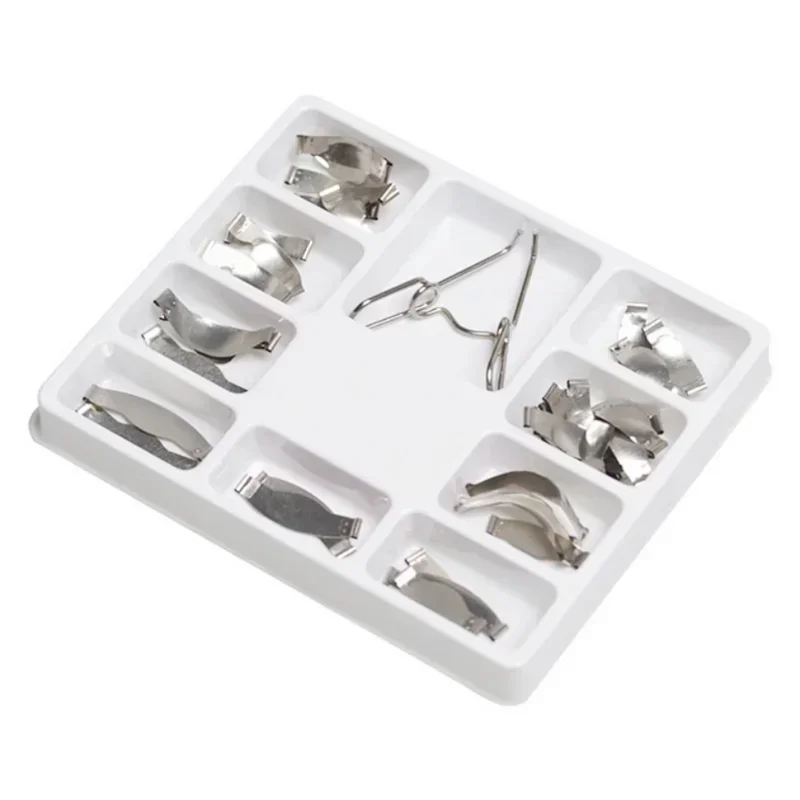 6 sets Dental 1.330 Saddle Contoured Metal Matrices Matrix Universal Kit With Spring Clipse