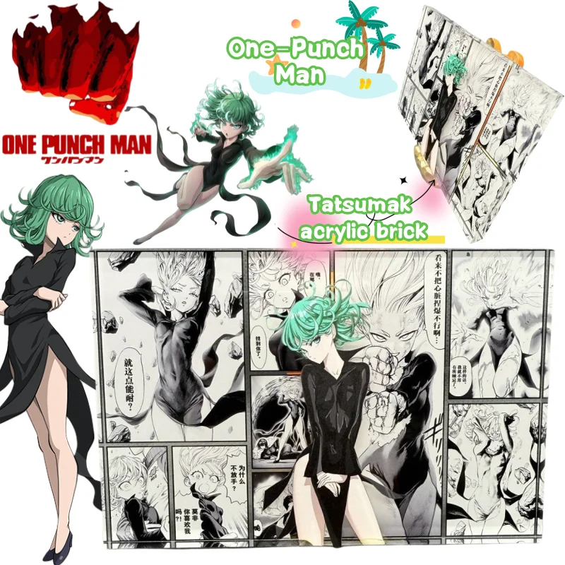 One-Punch Man Tatsumak Tijolo Acrílico Criativo Alto Valor de Cor diy Animação Impressão de Alta Definição Decoração de Marca Secundária