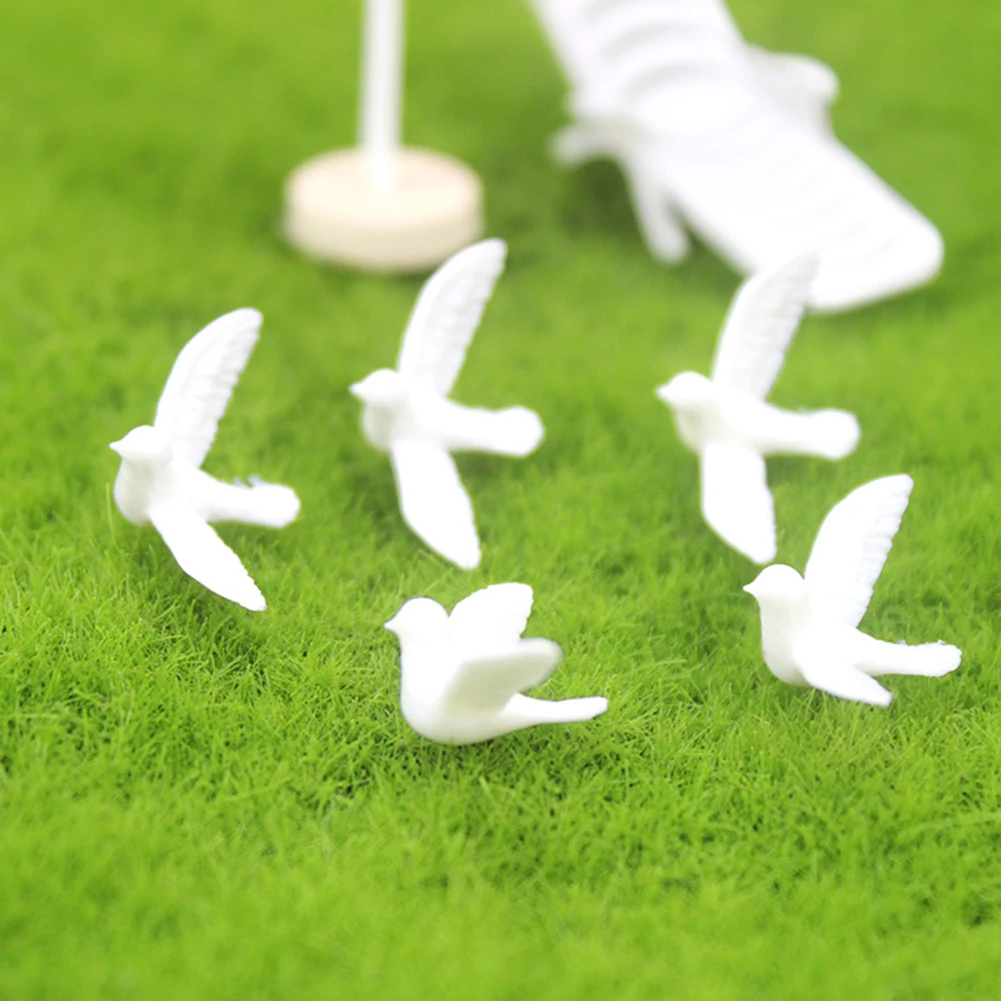 Миниатюрные птицы для поделок, украшение для кукольного домика, украшение для кукольного домика, элегантная белая посадка, высокое качество