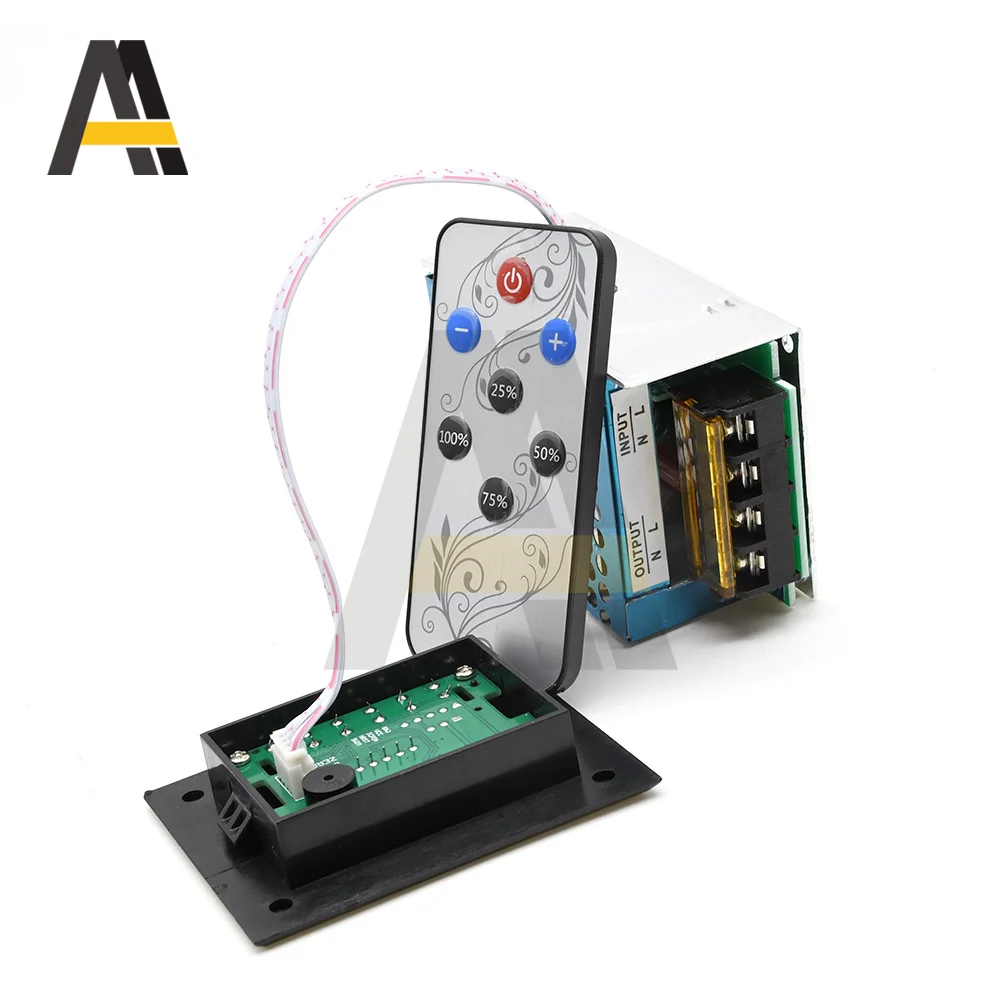 4000W AC 220V scr Digital Control Electronic Voltage Regulator with Isolated Power Supply + Buzzer Infrared Remote Control